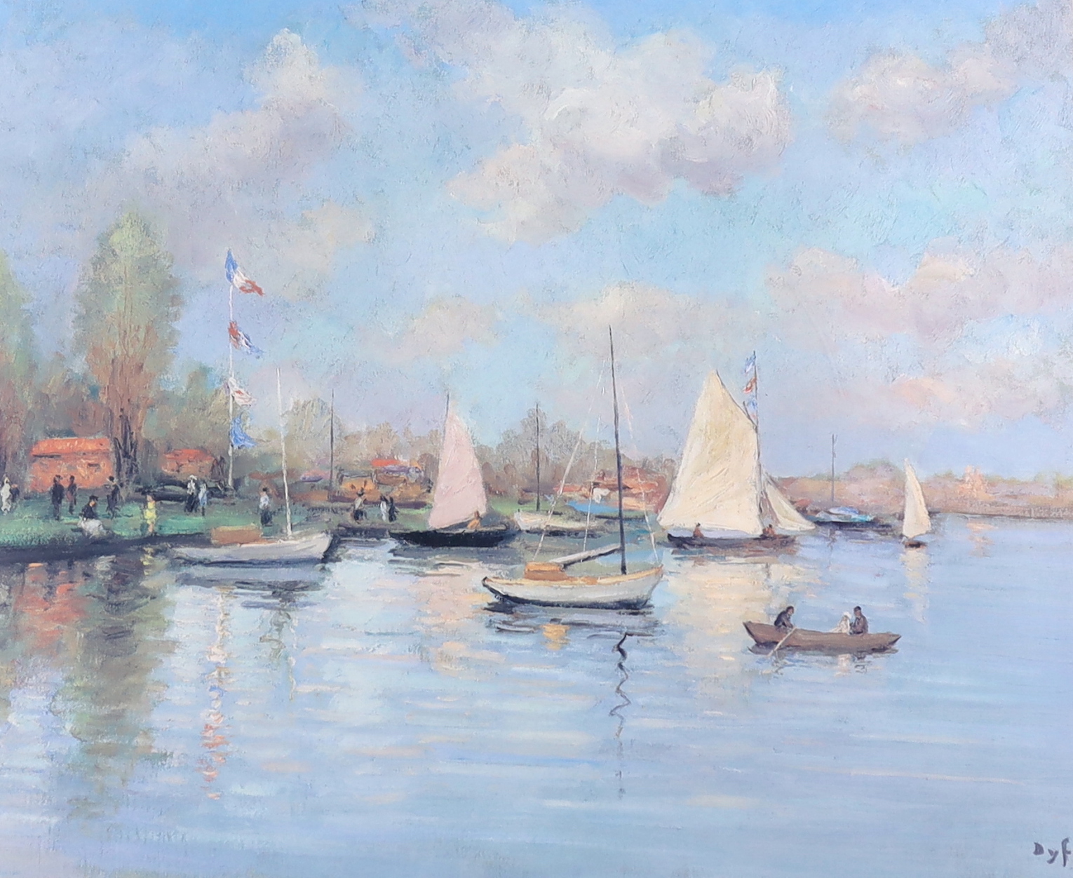 After Marcel Dyf (French, 1899-1985) colour print, 'La Regate', limited edition 293/500, publ. by Frost and Reed, signed ‘Dyf’ in pencil, 50 x 58cm